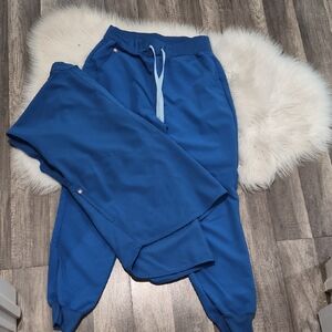Figs Royal Blue Technical  Set Scrub  Small Joggers